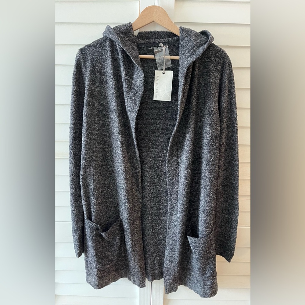 Barefoot Dreams Cozy Chic Lite Resort Cardigan with Hood Small